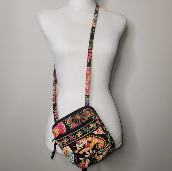 Vera Bradley Disney Parks Crossbody Bag Multicolor Floral Mickey Mouse Print - Picture 2 of 8
